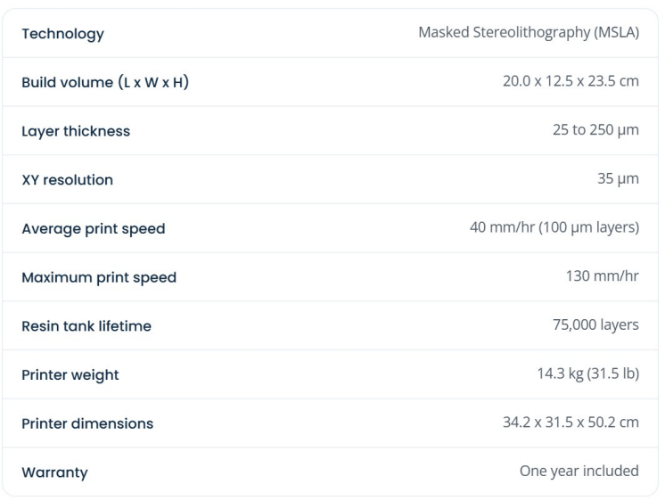 form studio 1 tech specification